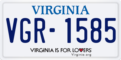 VA license plate VGR1585
