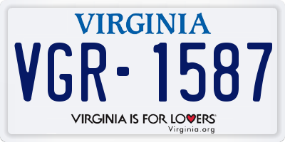 VA license plate VGR1587