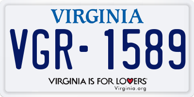 VA license plate VGR1589