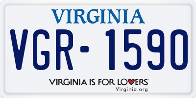 VA license plate VGR1590