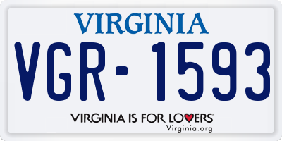 VA license plate VGR1593