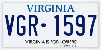 VA license plate VGR1597