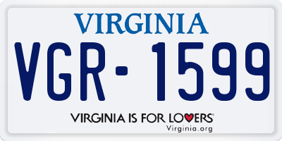 VA license plate VGR1599