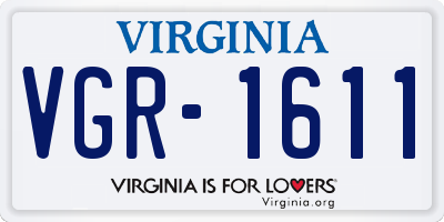 VA license plate VGR1611