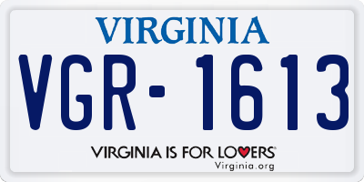 VA license plate VGR1613