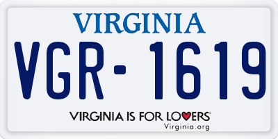 VA license plate VGR1619