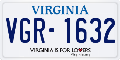 VA license plate VGR1632