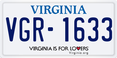 VA license plate VGR1633