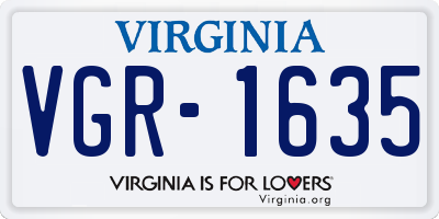 VA license plate VGR1635