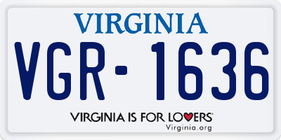 VA license plate VGR1636