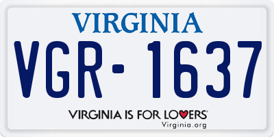 VA license plate VGR1637