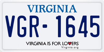 VA license plate VGR1645