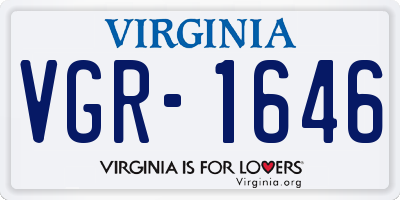 VA license plate VGR1646