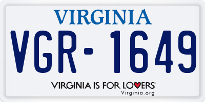 VA license plate VGR1649