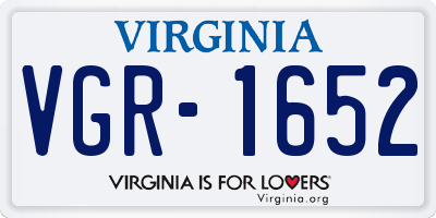 VA license plate VGR1652