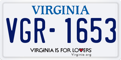 VA license plate VGR1653