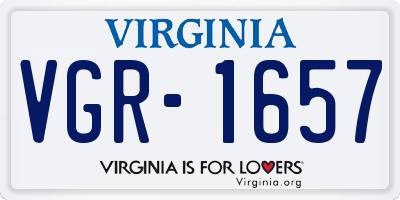 VA license plate VGR1657