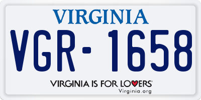 VA license plate VGR1658