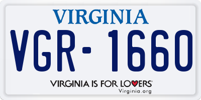 VA license plate VGR1660