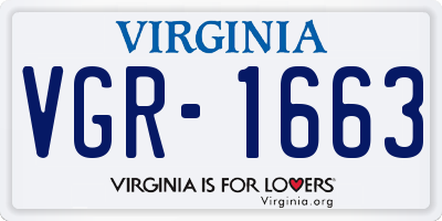 VA license plate VGR1663