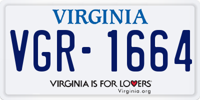 VA license plate VGR1664