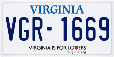 VA license plate VGR1669