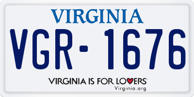 VA license plate VGR1676