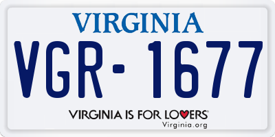 VA license plate VGR1677
