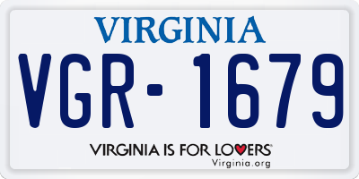 VA license plate VGR1679