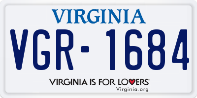 VA license plate VGR1684