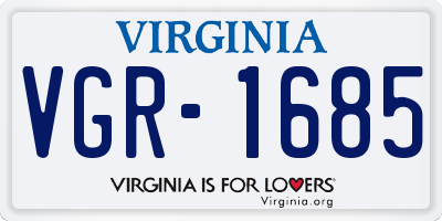 VA license plate VGR1685