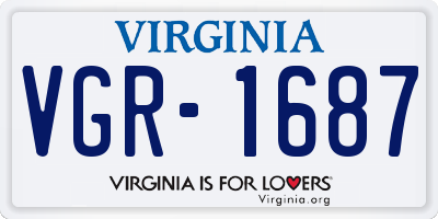 VA license plate VGR1687