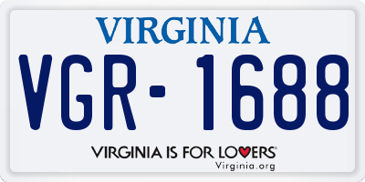 VA license plate VGR1688