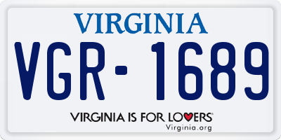 VA license plate VGR1689