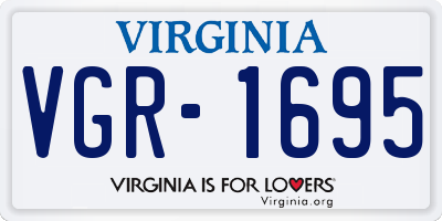 VA license plate VGR1695