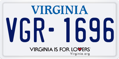 VA license plate VGR1696