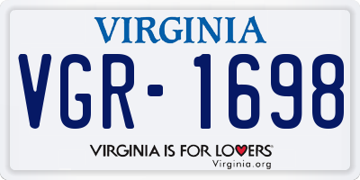 VA license plate VGR1698
