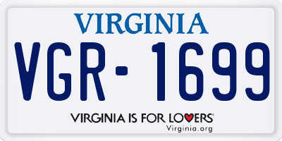 VA license plate VGR1699