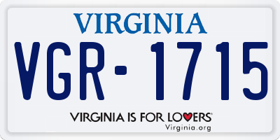 VA license plate VGR1715