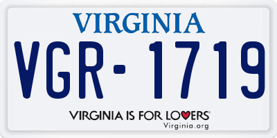 VA license plate VGR1719