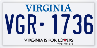 VA license plate VGR1736