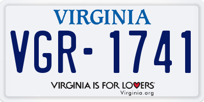 VA license plate VGR1741