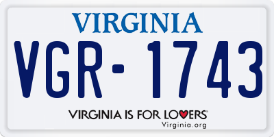 VA license plate VGR1743