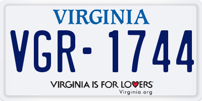 VA license plate VGR1744