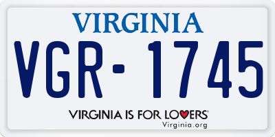 VA license plate VGR1745