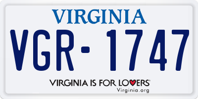 VA license plate VGR1747
