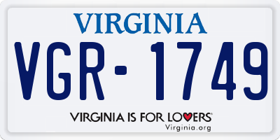 VA license plate VGR1749