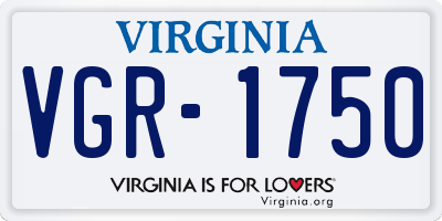 VA license plate VGR1750