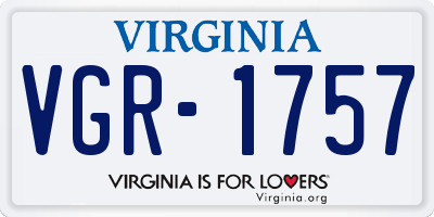 VA license plate VGR1757