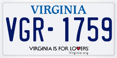 VA license plate VGR1759